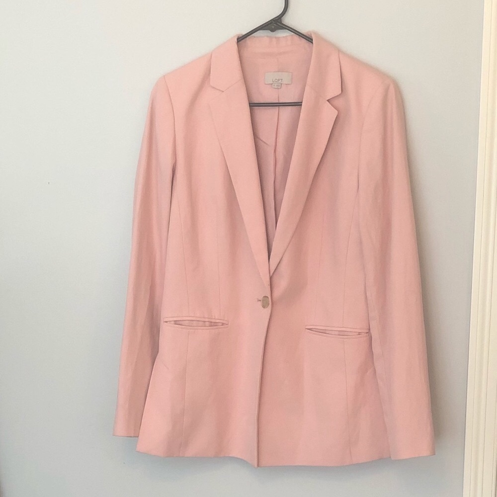 LOFT Pink Boyfriend Blazer
